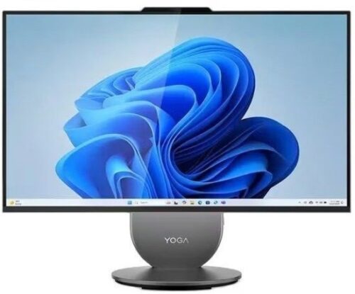 מחשב All-in-One כולל מסך מגע Lenovo Yoga AiO 27IAH10 F0J2003AIV - צבע Luna Grey - מקלדת ועכבר אלחוטיים כלולים באריזה