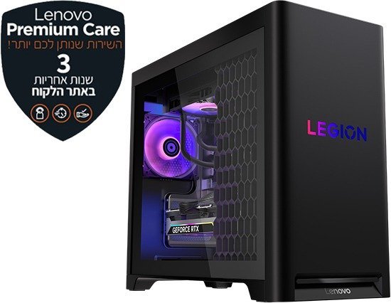 מחשב מותג גיימינג Lenovo Legion T5-30IAS10 Tower 90YA005LYS - צבע Eclipse Black - שלוש שנות אחריות