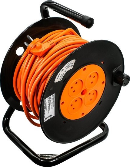 תוף מאריך 25 מטר כבל 3x1.5 מ''מ 4 שקעים ישראליים ARROW