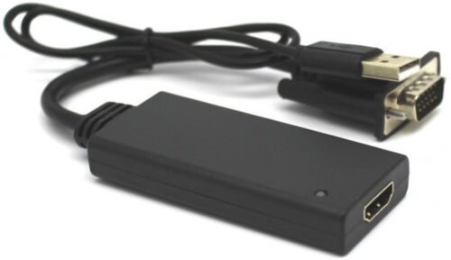 מתאם Gold Touch מחיבור VGA לחיבור HDMI עם כבל חשמל USB