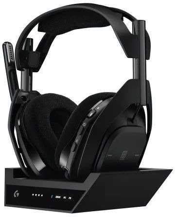 אוזניות גיימינג אלחוטיות Logitech G Astro A50 X LightSpeed - כולל מעמד - צבע שחור