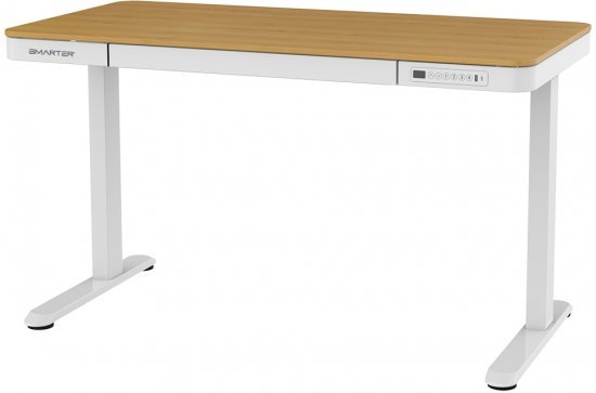 400069_b_1.jpg שולחן חכם מתכוונן בגודל 120X60 ס''מ Smarter ET119W-C - צבע לבן משולב עץ אלון