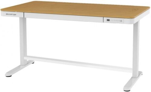 400074_b_1.jpg שולחן חכם מתכוונן עם טעינה אלחוטית בגודל 140X70 ס''מ Smarter ET119W-CWB - צבע לבן משולב עץ אלון