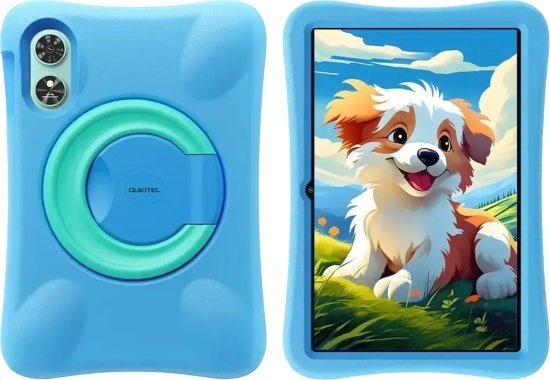 טאבלט לילדים בגודל ''Oukitel Kids OT6 4GB + 64GB 10.1 - צבע אפור עם כיסוי מגן כחול