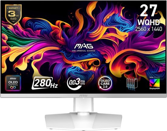 מסך מחשב גיימינג ''26.5 MSI MAG 272QPW QD-OLED X28 WQHD 280Hz