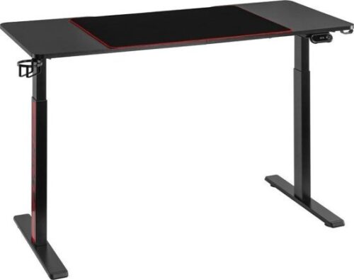שולחן גיימינג חשמלי עמידה / ישיבה מתכוונן עם שני מנועים ותאורת RGB בגודל 140X60 ס''מ מבית Brateck - צבע שחור