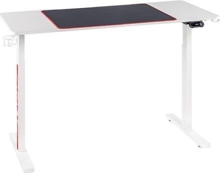 שולחן גיימינג חשמלי עמידה / ישיבה מתכוונן עם שני מנועים ותאורת RGB בגודל 140X60 ס''מ מבית Brateck - צבע לבן
