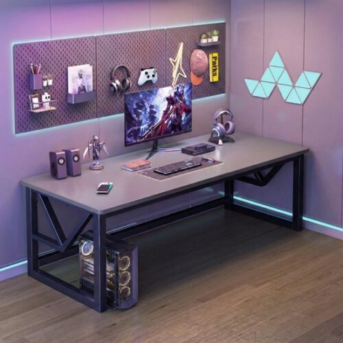 435397_b_1.jpg שולחן גיימינג ברוחב 140 ס''מ דגם RSM-3035 מבית Rosso Italy - צבע אפור / שחור