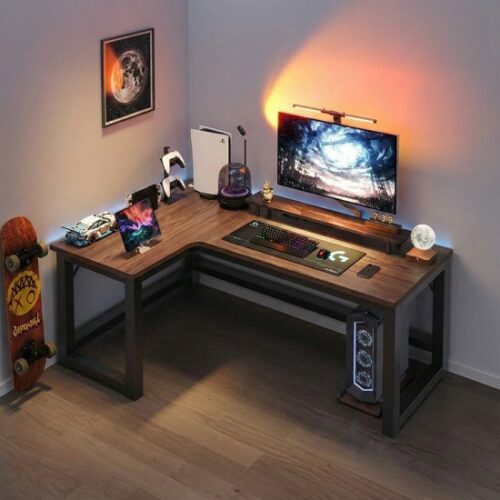 436008_b_1.jpg שולחן גיימינג פינתי שמאל ברוחב 120 ס''מ דגם RSM-3031 מבית Rosso Italy - צבע עץ כהה