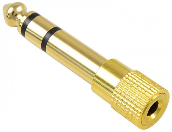 מתאם שמע מצופה זהב 6.5 מ''מ זכר לחיבור 3.5 מ''מ נקבה Gold Touch