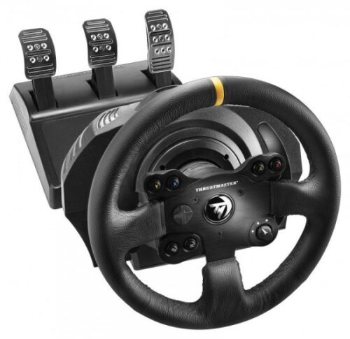 הגה מירוצים עם דוושות Thrustmaster TX-RW Leather Edition Feedback לאקסבוקס ONE ולמחשב PC